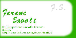 ferenc savolt business card